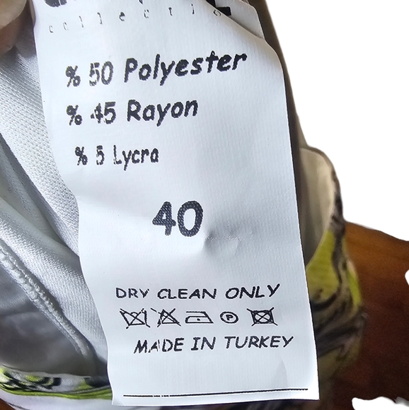 Genese women's white green gray yellow outfit top and bottom size 40/ M - Picture 9 of 12